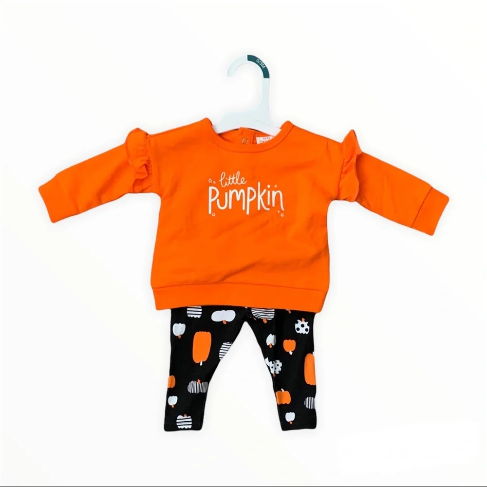 Cat & Jack Baby Girls 0-3 Months 2-Piece Little Pumpkin Outfit
